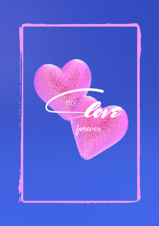 χαριτωμένη φράση αγάπης με ροζ καρδιές Postcard A5 Vertical Πρότυπο σχεδίασης