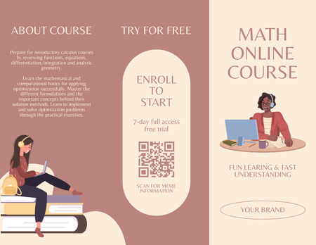 Plantilla de diseño de Ofreciendo cursos en línea en matemáticas Brochure 8.5x11in 