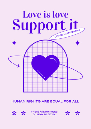 Template di design Migliorare l'accettazione LGBT con l'illustrazione del cuore Poster