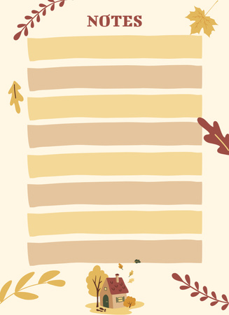 Ontwerpsjabloon van Notepad 4x5.5in van Personal Planner with Autumn Leaves