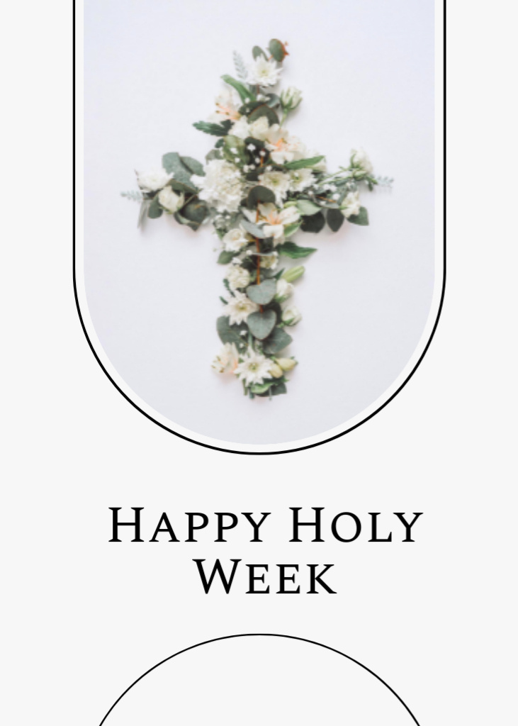 Platilla de diseño Easter Holiday Celebration with Floral Cross Flayer