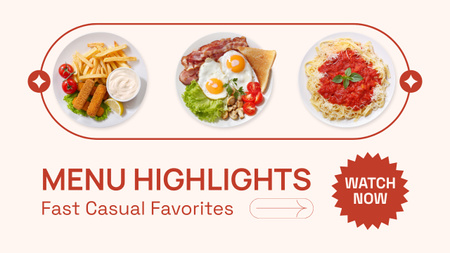Food Blog Ad with Tasty Dishes Youtube Thumbnail Design Template