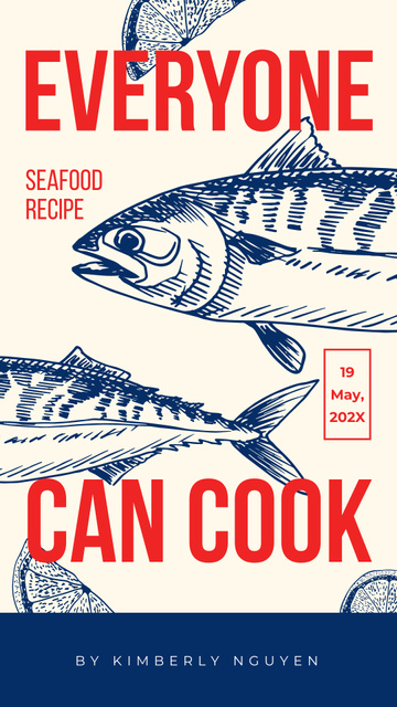 Plantilla de diseño de Fish for Cooking Tutorial Instagram Story 