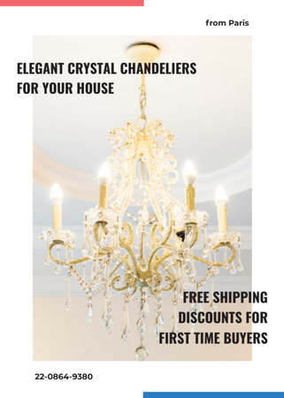 Template di design Elegant crystal Chandelier offer Flayer