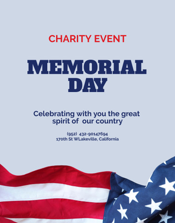 Memorial Day Charity Event Poster 22x28in Design Template