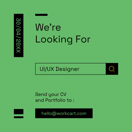 Minimal Green Ad of Designer's Position LinkedIn post Design Template