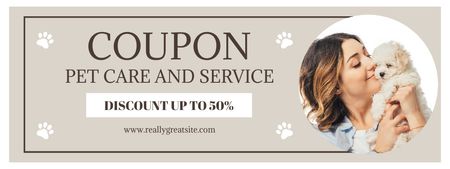 Pet Care Offers and Services Coupon Design Template