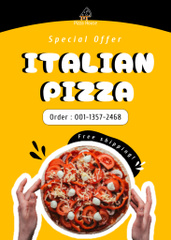 Special Offer for Italian Pizza on Yellow