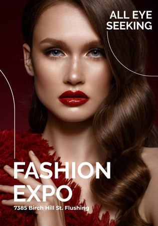 Template di design Excellent Fashion Expo Ad In Red Poster 28x40in