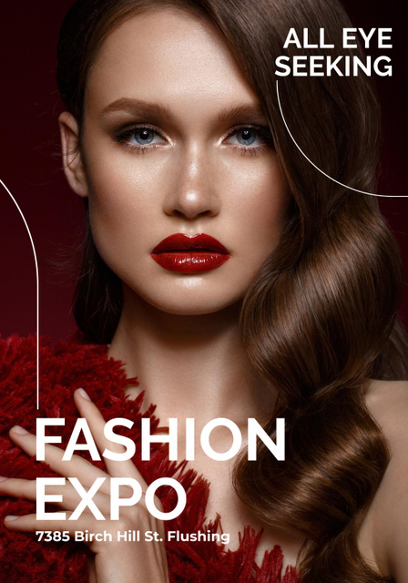 Excellent Fashion Expo Ad In Red Poster 28x40in – шаблон для дизайна
