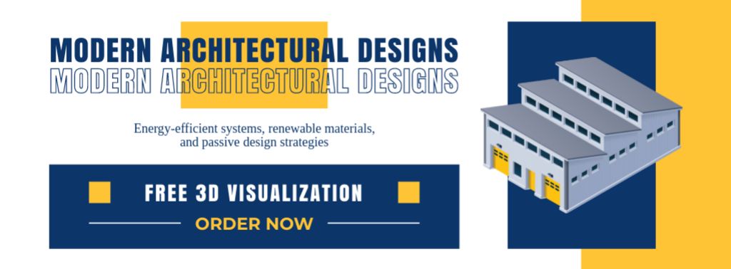Ontwerpsjabloon van Facebook cover van Energy-effective Architectural Design With Free Visualization