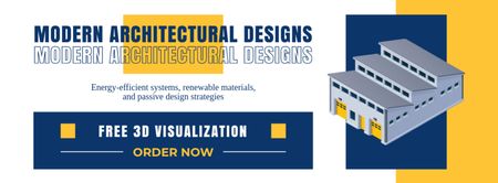 Projeto arquitetônico com baixo consumo de energia e visualização gratuita Facebook cover Modelo de Design