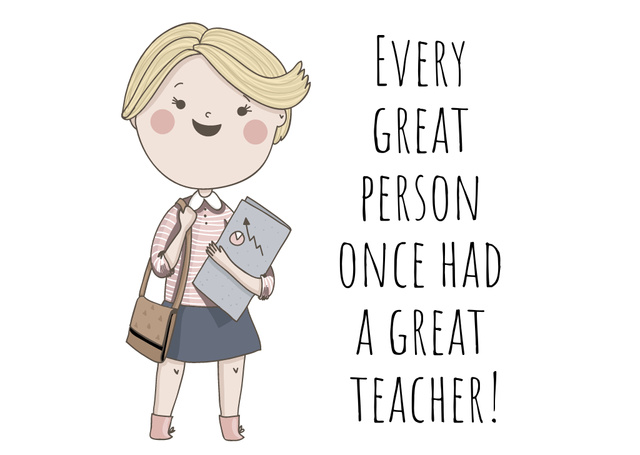 Plantilla de diseño de Cute Phrase about Teaching Card 