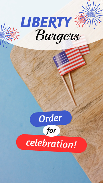 Modèle de visuel Independence Day Burger Offer - TikTok Video