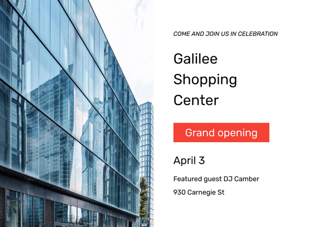 Designvorlage Shopping Center Grand Opening Ad für Flyer A6 Horizontal