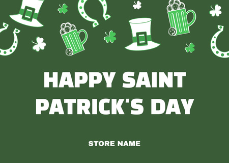 Happy St. Patrick's Day on Green Card Tasarım Şablonu