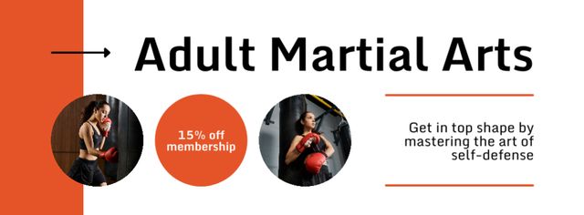Martial Arts Membership Discount Facebook cover tervezősablon