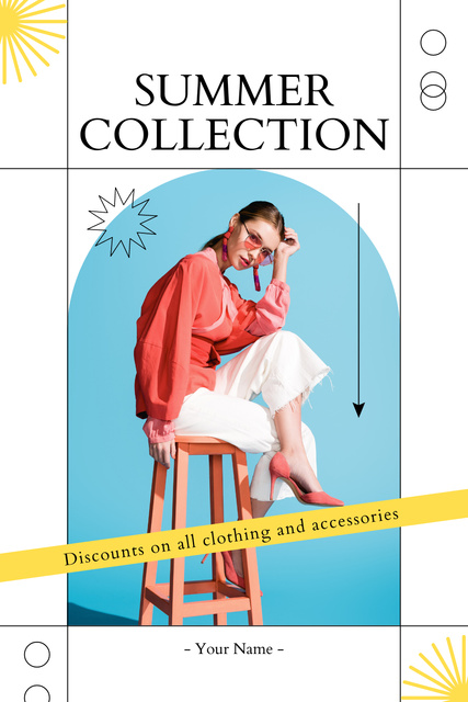 Summer Edition of Elegant Women's Clothes Pinterest – шаблон для дизайну