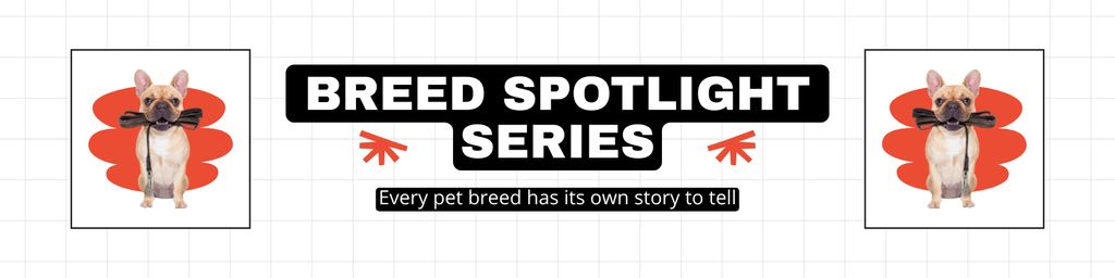 Ontwerpsjabloon van Twitter van Exciting Series About French Bulldog Breed