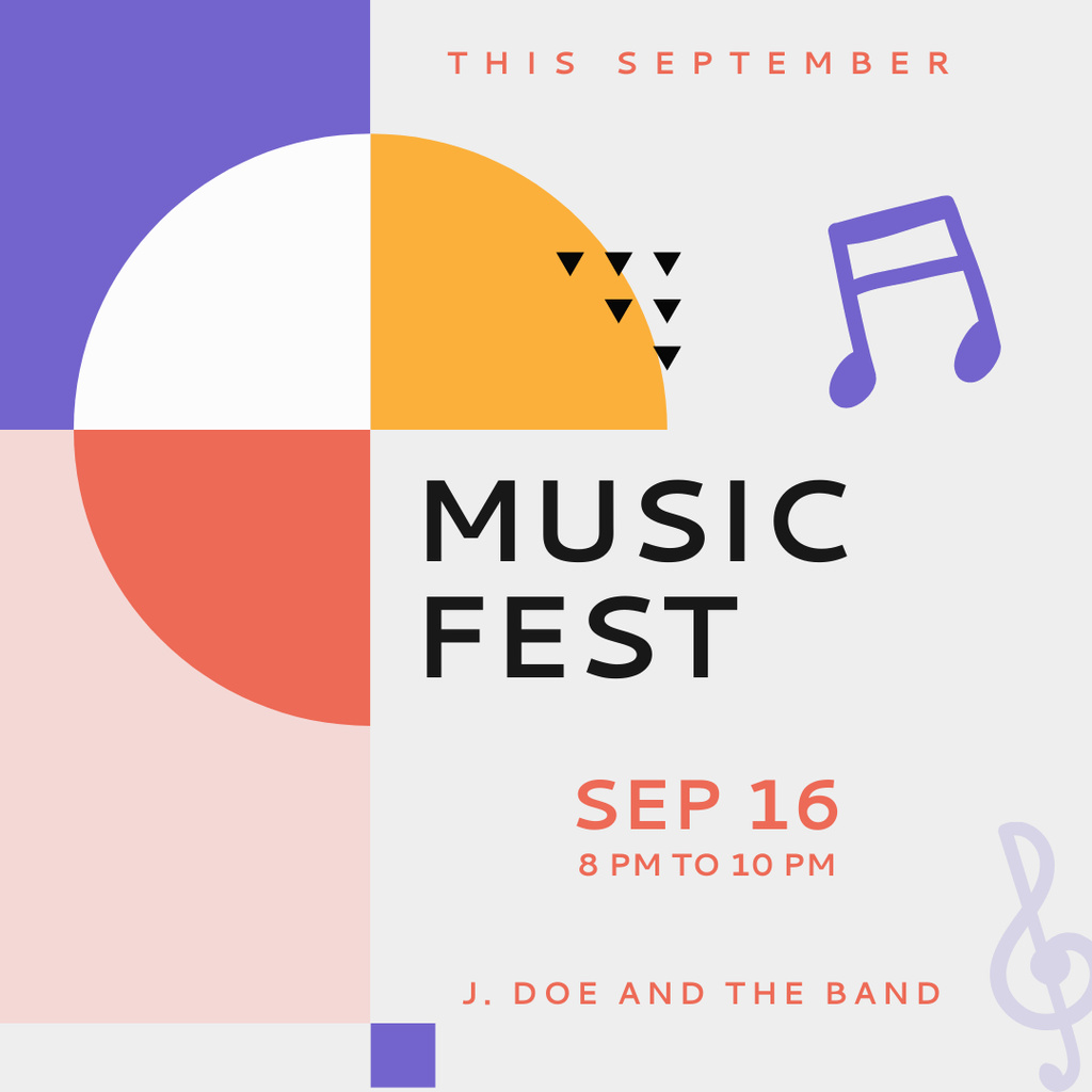 Music Fest with Special Guests Instagram AD Design Template
