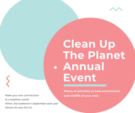 Ecological Event Simple Circles Frame Facebook Modelo de Design
