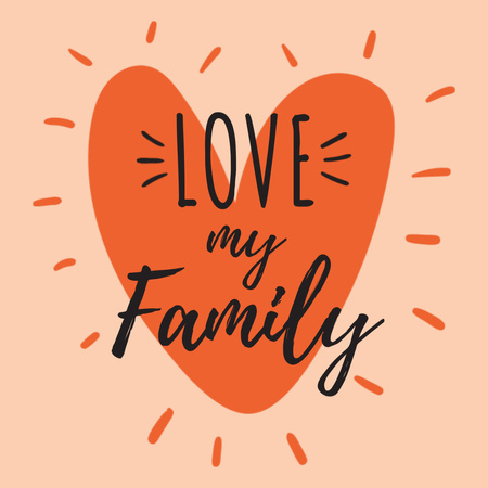 Platilla de diseño Family Day bright Inspiration with Heart Instagram