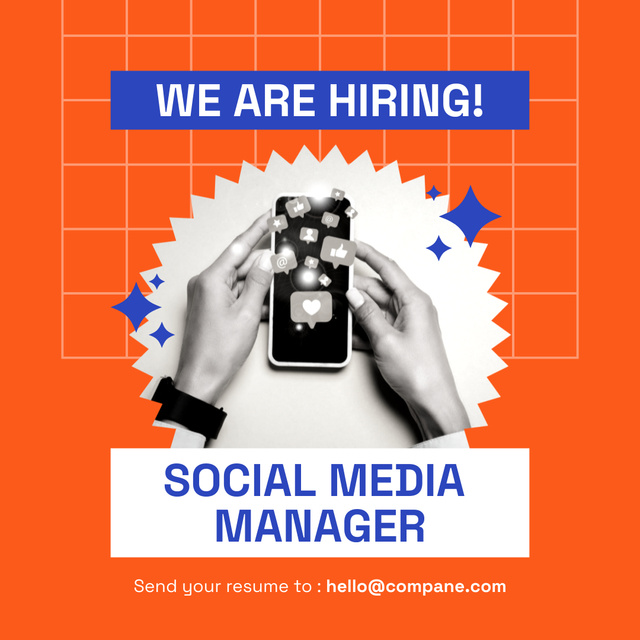 Social Media Manager Vacancy Ad Instagramデザインテンプレート