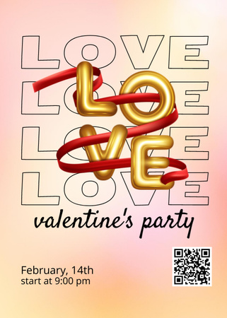 Announcement for Valentine's Day on Gradient Invitation Modelo de Design