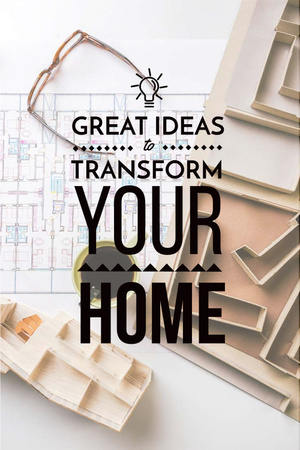 Plantilla de diseño de Home decor interior design with creative ideas Pinterest 