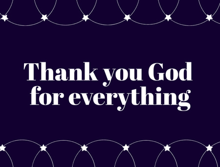 Thankful Phrase for God Thank You Card 4.2x5.5in Design Template