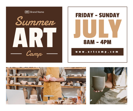 Designvorlage Kunstcamp im Sommer für Facebook