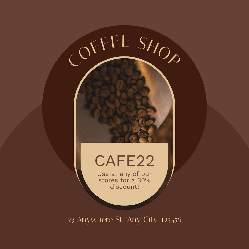 Freshly Roasted Coffee Beans With Discounts For Coffee Instagramデザインテンプレート