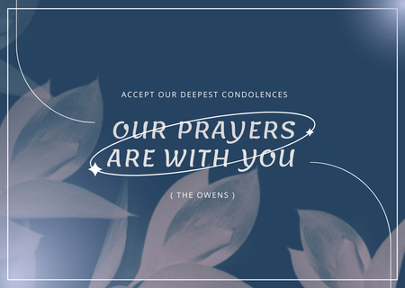 Card Our Prayers Are With You Card Design Template