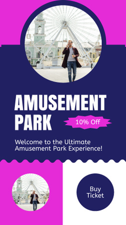 Entertainment Galore for All Visitors at Amusement Park Instagram Story Design Template