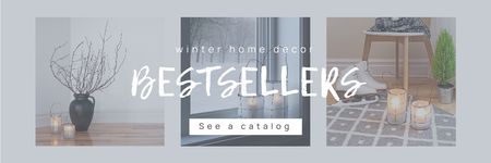 Реклама зимового домашнього декору Email header – шаблон для дизайну