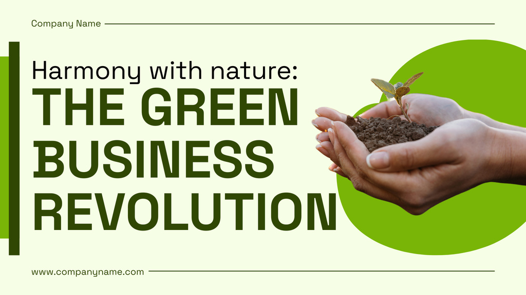 Ontwerpsjabloon van Presentation Wide van Green Business Revolution in Harmony with Nature