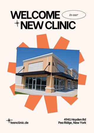 New Clinic Opening Announcement Poster Design Template