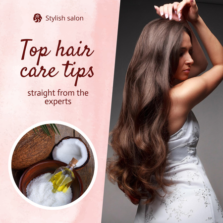 Hair Care Tips Ad Instagram Design Template