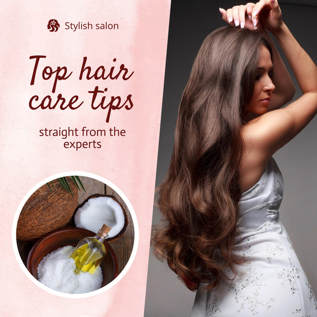 Hair Care Tips Ad Instagram Modelo de Design