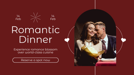 World-class Cuisine For Romantic Valentine's Dinner FB event cover Design Template