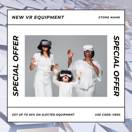 Anúncio de novo equipamento VR Instagram AD Modelo de Design