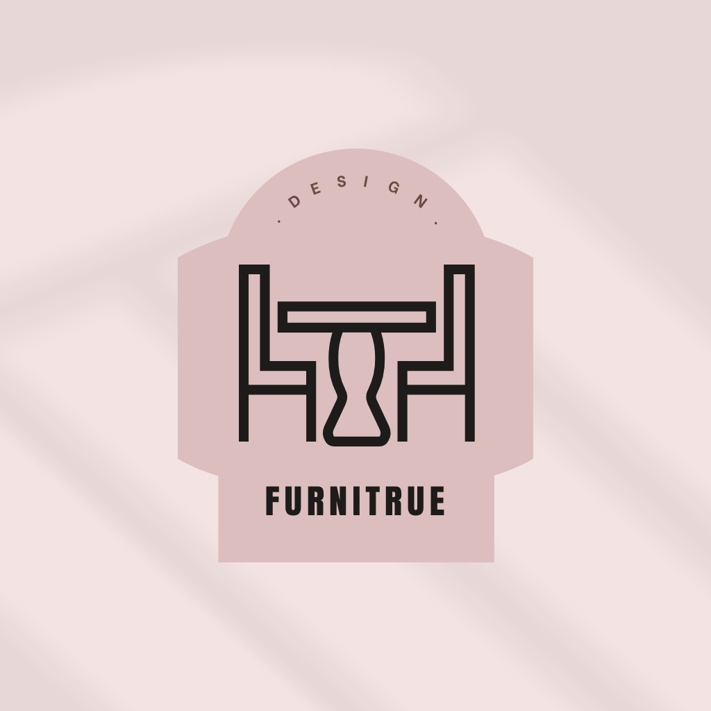 Plantilla de diseño de Furniture Salon Ad with Illustration of Dining Table Logo 