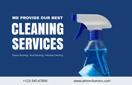 Professional Cleaning Services Promotion with Blue Detergents Flyer 5.5x8.5in Horizontal Design Template