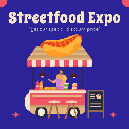 Ontwerpsjabloon van Instagram van Street Food Exposition Announcement