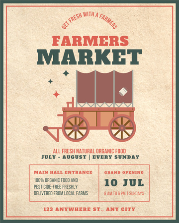 Farmer's Market hirdetés vintage stílusban Instagram Post Vertical tervezősablon