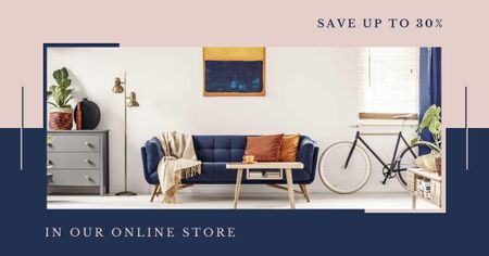Online Store for Interior Design Facebook AD Design Template
