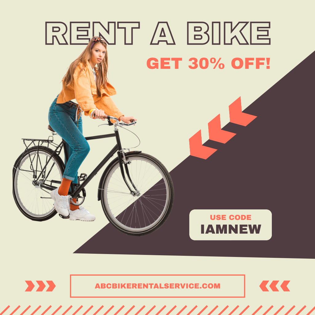 Ontwerpsjabloon van Instagram AD van Rent a Bike for Special Price