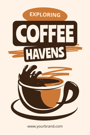 Designvorlage Schöne Skizze und Kaffee im Tassenangebot für Pinterest