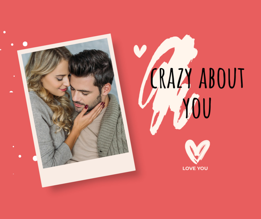 Platilla de diseño Snapshot of Couple on Valentine's Day Facebook