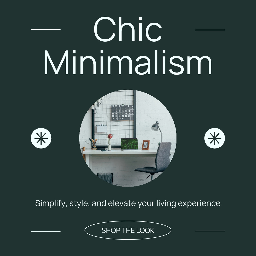 Interior Design Services in Minimalist Style Instagram AD Πρότυπο σχεδίασης